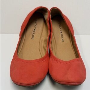 Lucky Brand Coral-Red Ballet Flats